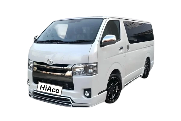 Toyota Hiace Car available for booking through DRDU car booking platform.